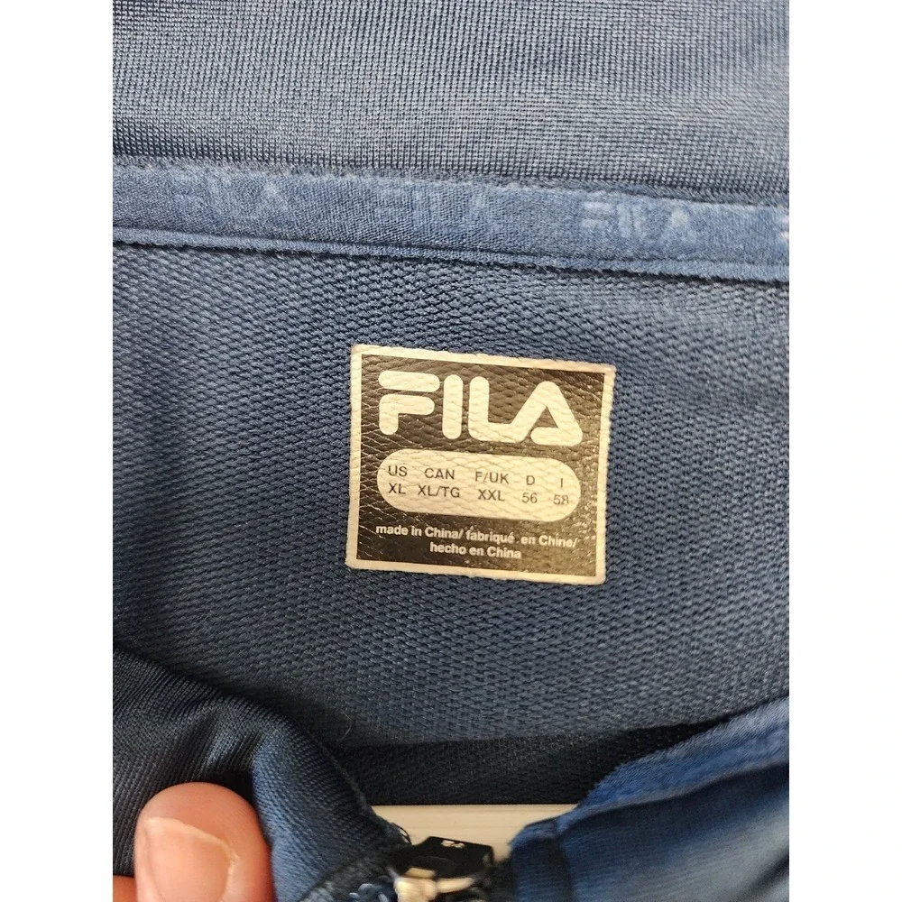 Fila W&S Open Cincinnati Tennis Full Zip Jacket Mens XL Blue Performance Track